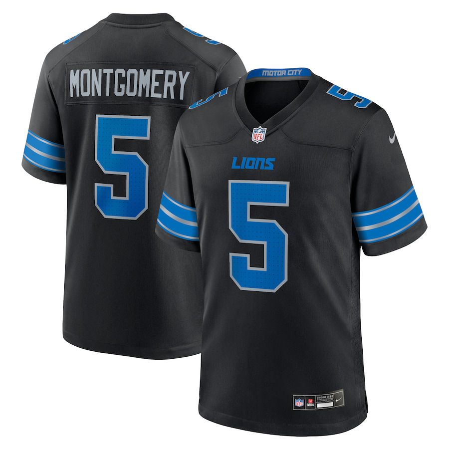 Men Detroit Lions #5 David Montgomery Nike Black 2nd Alternate Game NFL Jersey